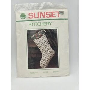 Sunset Stitchery Kit Rocking Horse Stocking Vintage Christmas Quilt Embroidery